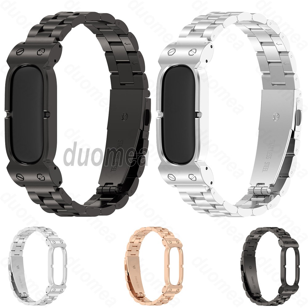 สร้อยข้อมือสายสแตนเลสอุปกรณ์เสริมสายรัดข้อมือแบบห่วงโลหะสําหรับ Google Fitbit Air