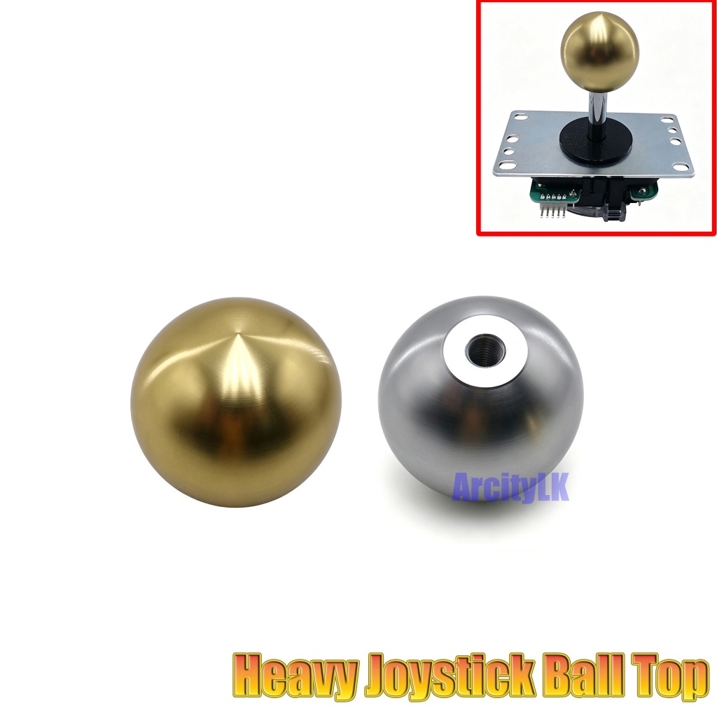 อาเขตจอยสติ๊ก Ball Top Handle โลหะ M6 สําหรับ SANWA SEIMITSU เปลี่ยน Chrome Metallic