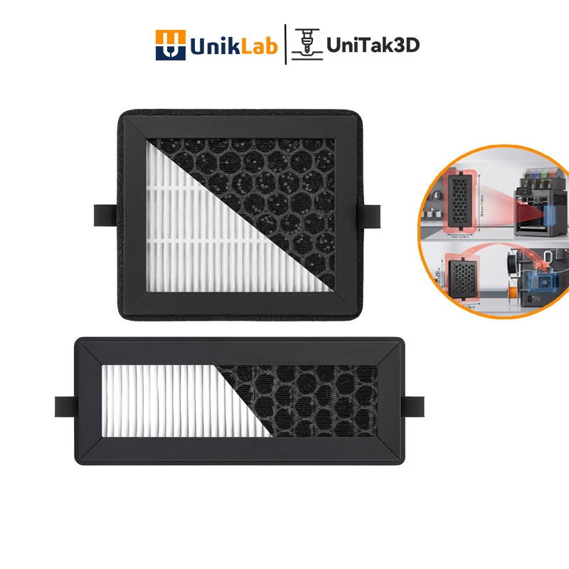 Bambulab X2D/P2S 3D Printer Air Filter (Exhaust Fan Filter + Chamber Filter) ติดตั้งง่าย & ชิ้นส่วนซับได้มาก