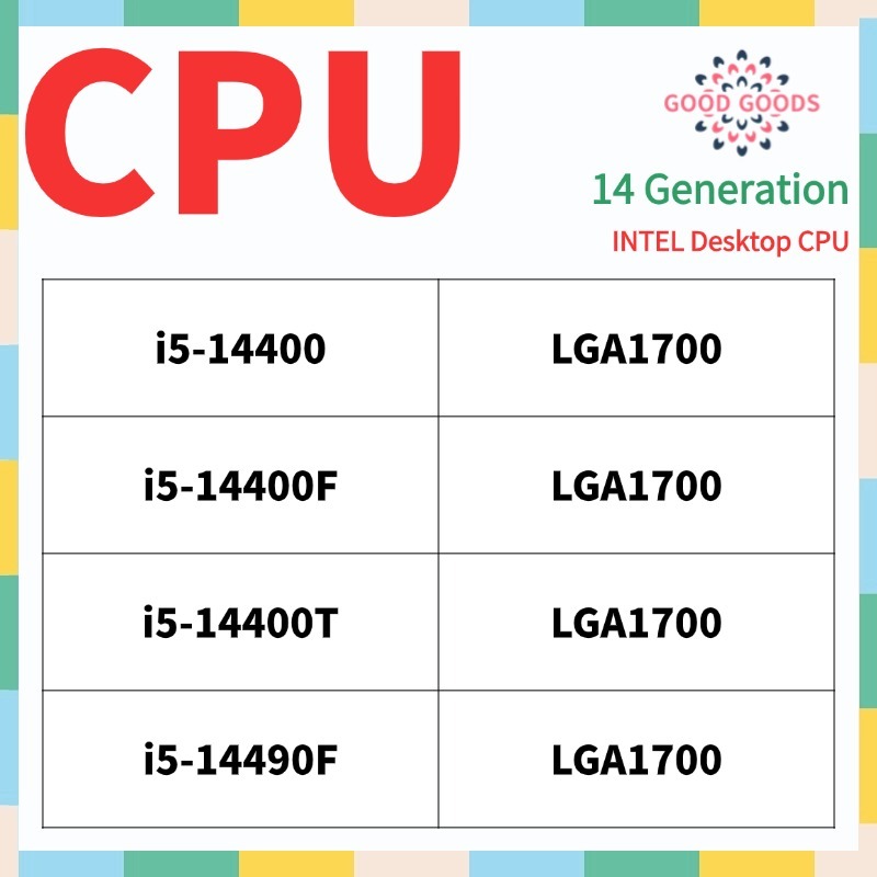I5-14400 i5-14400F i5-14400T i5-14490F 14th generation INTEL Core เดสก์ท็อป CPU LGA1700