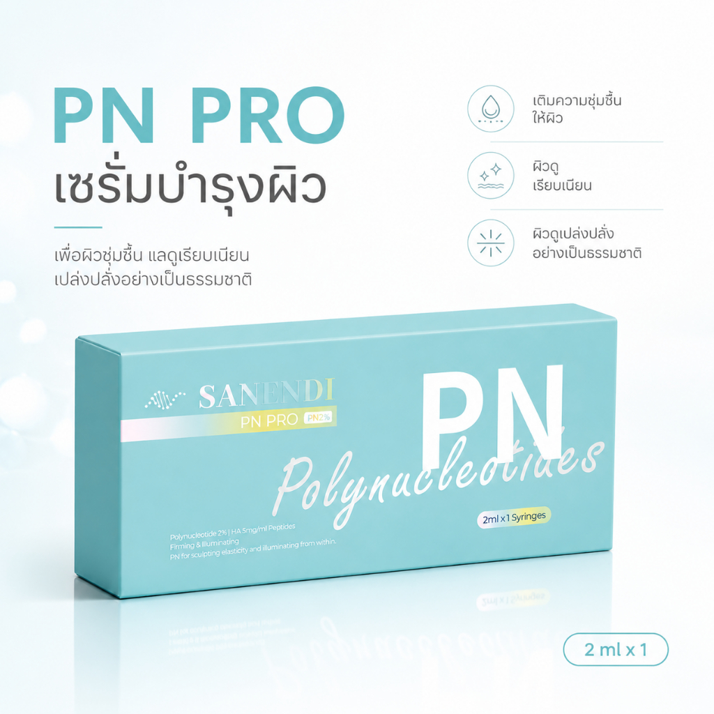 SANENDI PN PRO Facial Essence Care Hyaluronic Acid Peptide Moisturizing Elastic Brightening Essence 2ml x 1 Pc PN2%