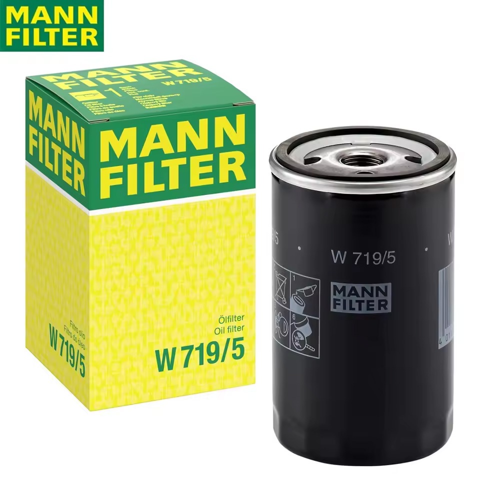 MANN FILTER W 719/5 Spin-on กรองน้ํามันสําหรับ VW AUDI PORSCHE NSU LINDE ประสิทธิภาพการปิดผนึกสูงพร้
