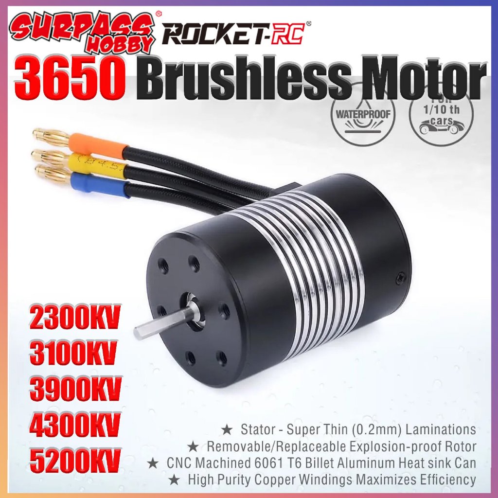 Surpass Hobby 3650 2300KV 3100KV 3900KV 4300KV 5200KV มอเตอร์ไร้แปรงกันน้ําสําหรับ 1/10 RC รถแข่ง Dr