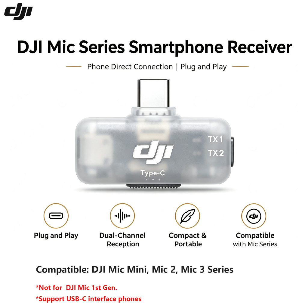 DJI Mobile Phone Series USB-C Receiver for Mic Mini/ 2/Mic 3/Mic Mini 2S