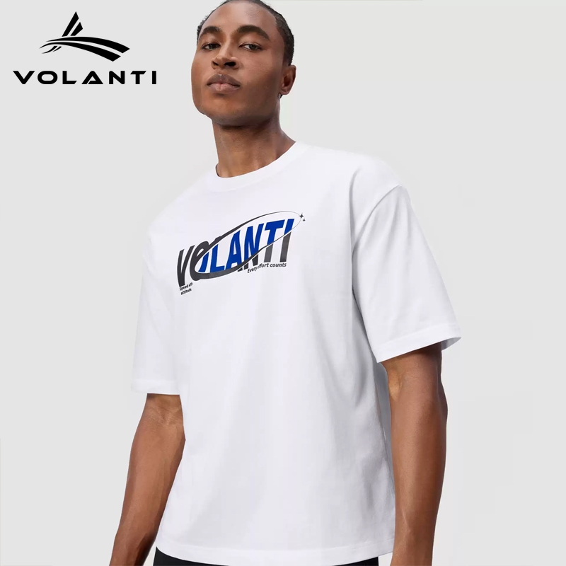 Volanti Surfing Surfing Racing ผ้าฝ้ายหนักคอกลมแขนสั้นกีฬา