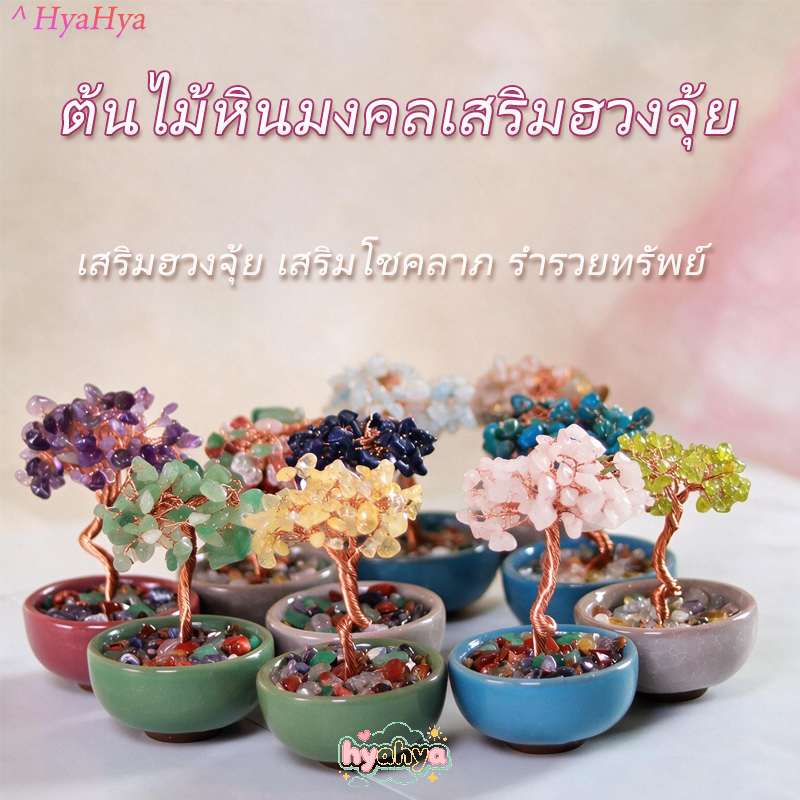 ต้นไม้ หินมงคล เสริม ฮวงจุ้ย โชคลาภ ร่ำรวย ความสูง 11 CM ของมงคล ของขวัญ ต้นไม้มงคล - ตั้งโต๊ะทำงานจ