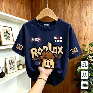 【ส่งในวันเดียวกัน】เสื้อยืดเด็ก เสื้อยืดเด็กผู้ชาย ลายร็อบล็อกซ์ ระบายอากาศดี ใส่สบาย เหมาะสำหรับเด็กอายุ 1-12 ปี