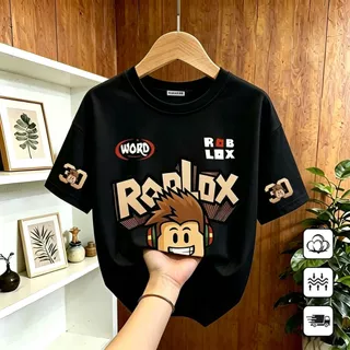 【ส่งในวันเดียวกัน】เสื้อยืดเด็ก เสื้อยืดเด็กผู้ชาย ลายร็อบล็อกซ์ ระบายอากาศดี ใส่สบาย เหมาะสำหรับเด็กอายุ 1-12 ปี