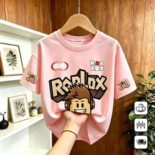 【ส่งในวันเดียวกัน】เสื้อยืดเด็ก เสื้อยืดเด็กผู้ชาย ลายร็อบล็อกซ์ ระบายอากาศดี ใส่สบาย เหมาะสำหรับเด็กอายุ 1-12 ปี