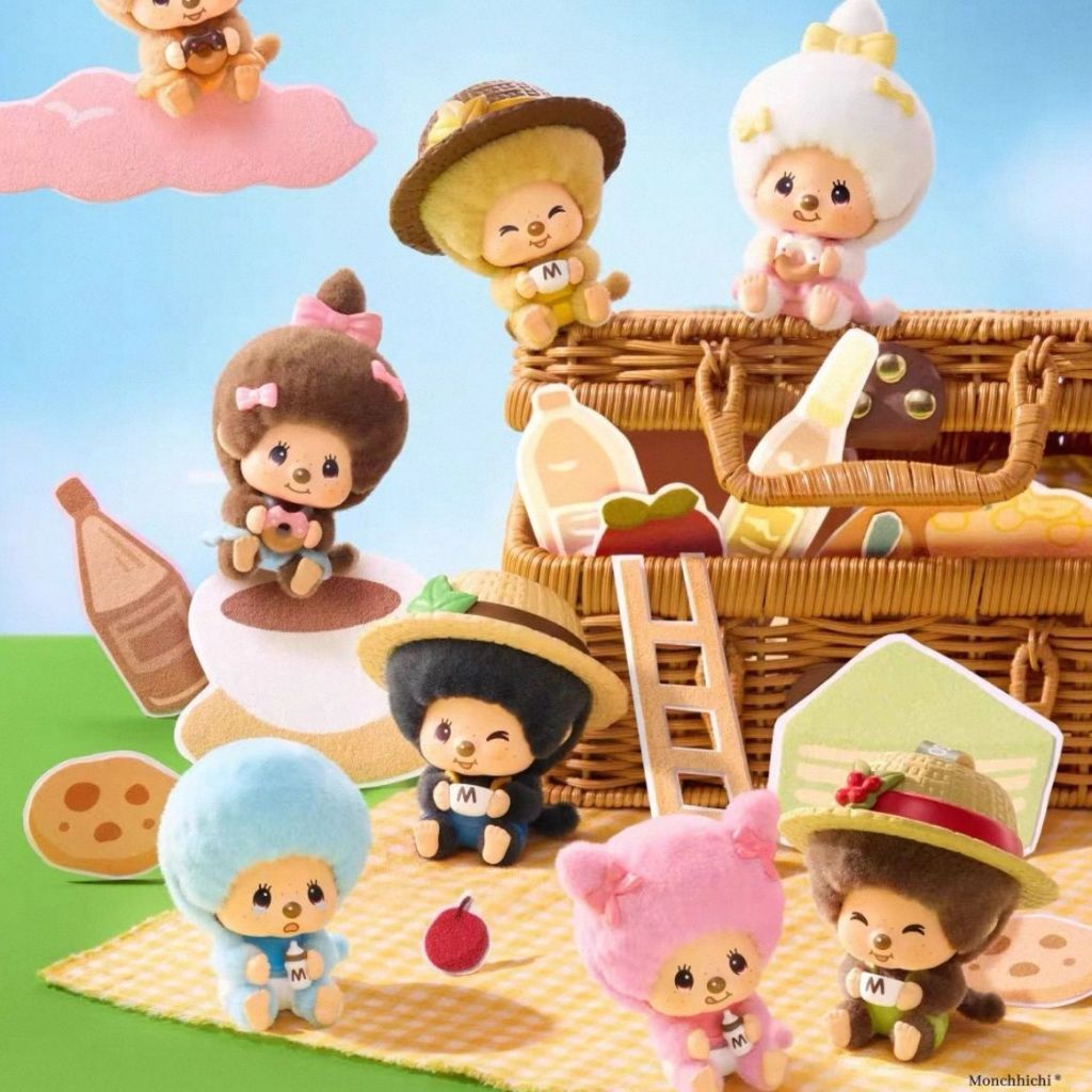 Monchhichi กล่องปริศนาชุดฟาร์มกาแฟแสนสนุกน่ารัก Monchhichiพร้อมสต็อก ของแท้ มินิโซ น่ารักสนุกกาแฟฟาร์มชุดใบหน้า-แขวนกล่องปริศนาอินเทรนด์เล่นจี้หญิง มอนชิ ตุ๊กตาตุ๊กตาจี้