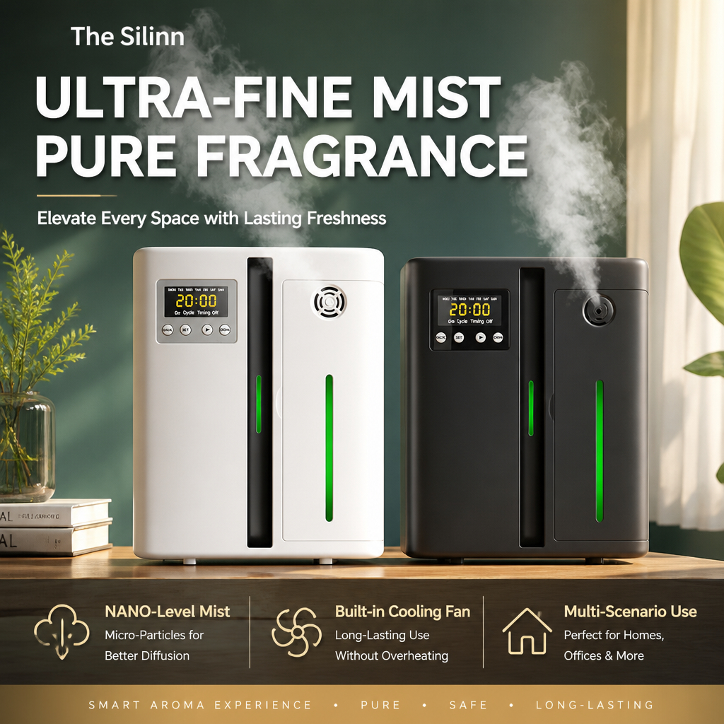 น้ําหอมปรับอากาศกลิ่นอัจฉริยะ Silinn 100-240V พร้อมเทคโนโลยี Nebulization ระดับมืออาชีพ, เครื่องกระจายน้ํามันหอมระเหยแบบไม่ใช้น้ําสําหรับบ้าน, สํานักงาน, สปา
