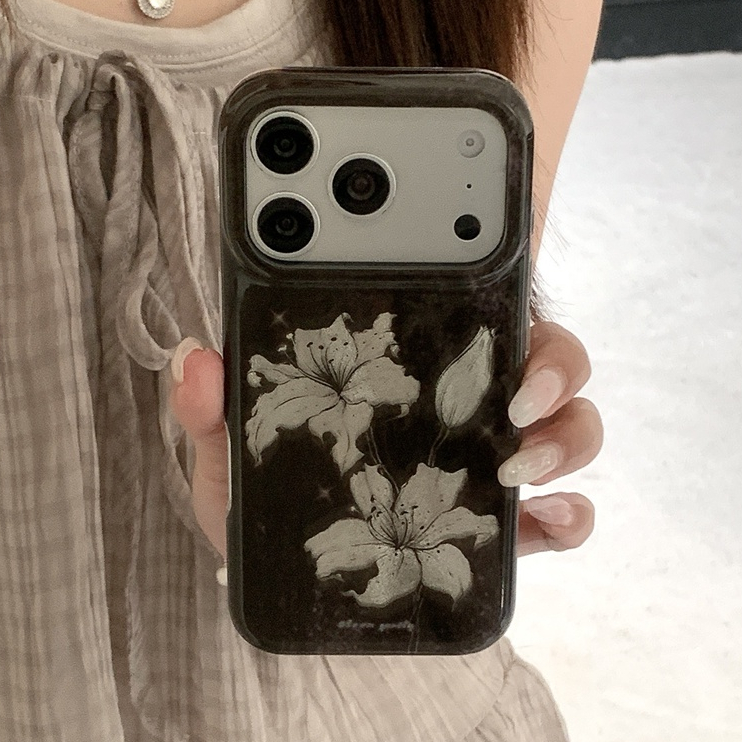 สําหรับIphone Case 17 Pro Max 16 Pro Max 15 Pro Max Ink Lily Flowerเคสโทรศัพท์