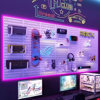 GooBoo DIYแผงแขวนเครื่องมือ pegboard พลาสติกปากแผ่นเล็บเกมโต๊ะออแกไนเซอร์อุปกรณ์แขวนอเนกประสงค์