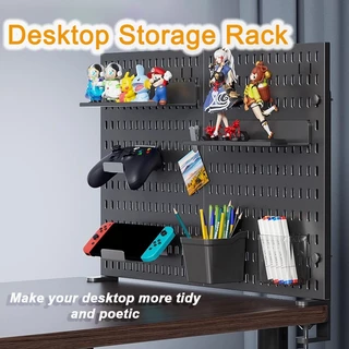 GooBoo ชั้นวางของติดผนัง Pegboard DIY Pegboard Kit Hole Board สําหรับ Wall Home Decor แขวนชั้นวางของตกแต่ง