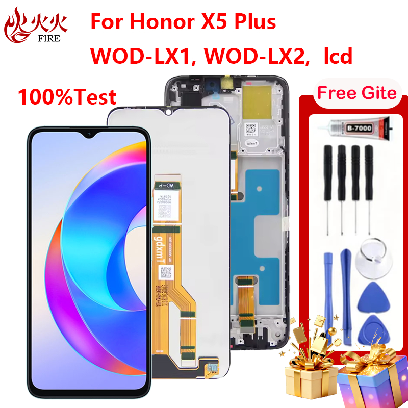 จอแสดงผล LCD สําหรับ Honor X5 Plus WOD-LX1 WOD-LX2 WOD-LX3 Touch Screen Digitizer Assembly กรอบอะไหล