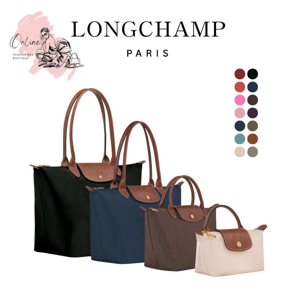 LONGCHAMP Le Pliage Original ด้ามจับยาว กันน้ำ น้ำหนักเบา ถือด้วยมือหรือสะพายไหล่ก็ได้ สินค้าพร้อมส่ง