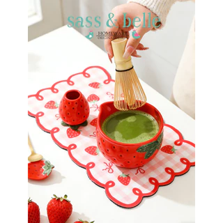 ✨พร้อมส่ง✨ 7 ชิ้น Matcha Whisk Set ถ้วยชา ชาวาน chawan ถ้วยชงมัทฉะ 🍓🍓สตอเบอรี่ ชุดชงมัทฉะเซรามิค ถ้วยชงมัทฉะ เซรามิค วัสดุ Food Grade ปลอดภัยต่อการใช้งาน