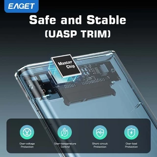 EAGET E15 2.5" SATA USB3.0 กล่องใส่ฮาร์ดไดรฟ์ภายนอกแบบไม่มีเครื่องมือ