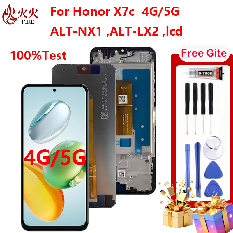 จอแสดงผล LCD สําหรับ Honor x7c 4G 5G ALT-NX1 ALT-LX2 Touch Screen Digitizer Assembly กรอบอะไหล่