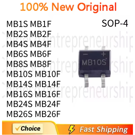 10 ชิ้น SOP-4 SMD MB1S MB1F MB2S MB2F MB4S MB4F MB6S MB6F MB8S MB8F MB10S MB10F MB14S MB14F MB16S MB