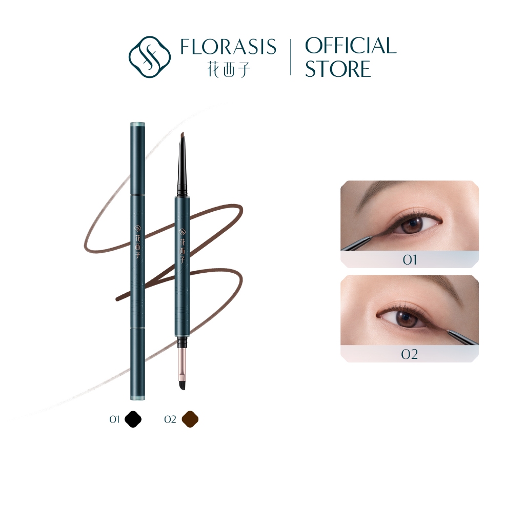 【Launch at 20/7 10:00 AM】Florasis Dual-Ended Gel Eyeliner Pencil Velvet-Cream Glide /12H Smudge-Proof in High Heat