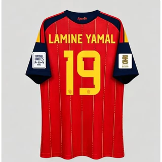 ปรับแต่งได้เสื้อเจอร์ซีย์สเปนสองดาว 2026 ฟุตบอลโลกแชมป์เสื้อทีมชาติ