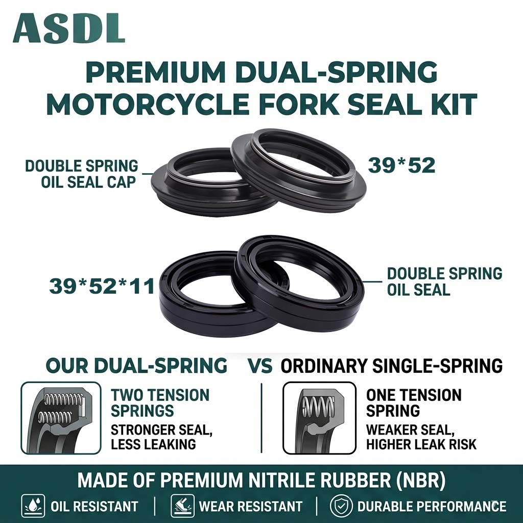 ASDL 39*52*11 มม.รถจักรยานยนต์ด้านหน้า Foork ซีลน้ํามันฝุ่นสําหรับ Honda CBX750 VF750 CB900 CB1000 C
