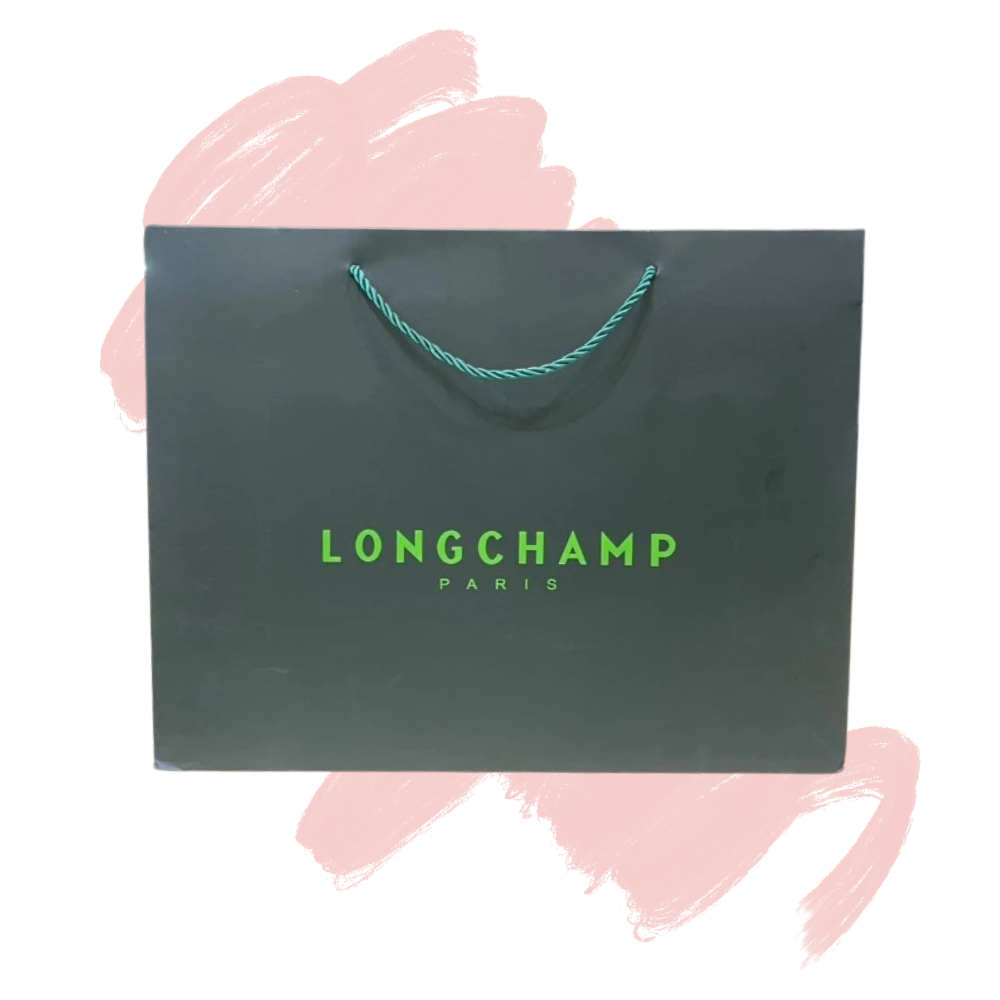 ถุงกระดาษของขวัญสไตล์เดียวกัน Longchamp ในห้างสรรพสินค้า กระเป๋าช้อปปิ้ง Longchamp tote