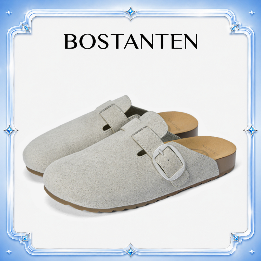 BOSTANTEN รองเท้าหัวโตผู้หญิง รองเท้าสวมหุ้มส้น รองเท้าสุขภาพ สไตล์เกาหลี หนานุ่มใส่สบาย 2.5cm