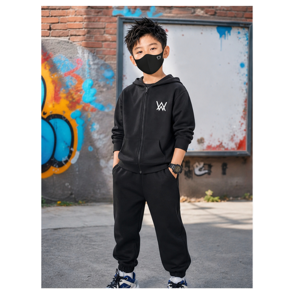 เสื้อแจ็กเก็ตแขนยาว มีฮู้ด ผ้าฝ้าย ลาย Alan Olav Walker Music แฟชั่นฤดูใบไม้ผลิ สําหรับเด็กผู้ชาย