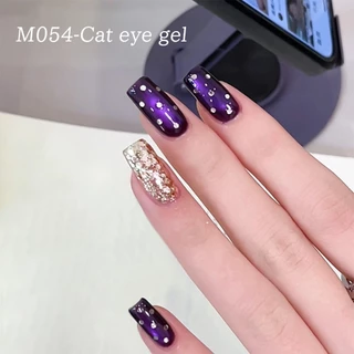 XEIJAYI 10ml-Purple Cats Eye Gel Nail Polish, สีติดทนนาน, เหมาะสําหรับทุกสีผิว