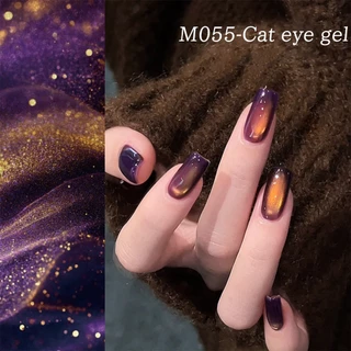 XEIJAYI 10ml-Purple Cats Eye Gel Nail Polish, สีติดทนนาน, เหมาะสําหรับทุกสีผิว