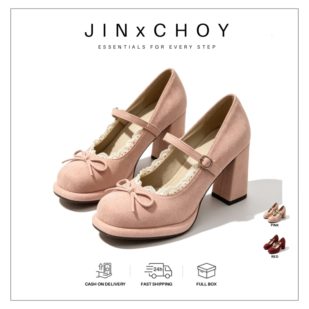 JINxCHOY รองเท้าแฟชั่นฤดูใบไม้ผลิปี2026 แบบใหม่สไตล์ผ้าPU สวมใส่ง่าย ป้องกันการลื่นไถลและคงทน