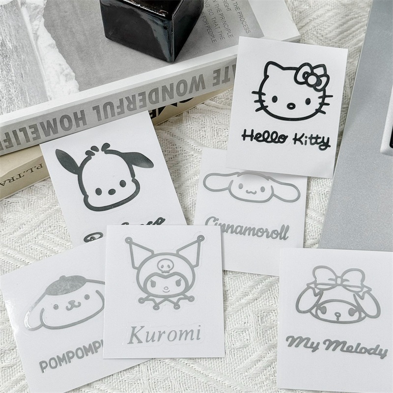 SANRIO ซานริโอ สติกเกอร์โลหะสําหรับโทรศัพท์มือถือแล็ปท็อปการถ่ายโอนตกแต่งการพิมพ์สติกเกอร์กันน้ํา ทําเอง