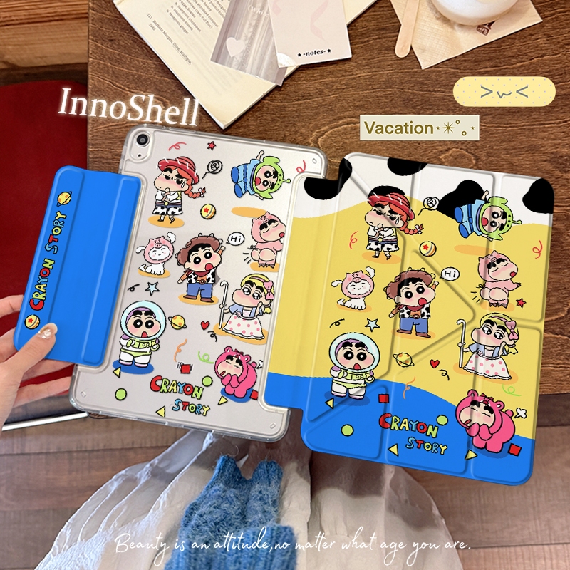 🔥พร้อมส่ง🔥เคส iPad Y‑พับ ลาย Crayon Shin-chan มีช่องใส่ปากกา แม่เหล็ก สำหรับ Gen11 Gen10 Gen9 Air8/7 Pro11