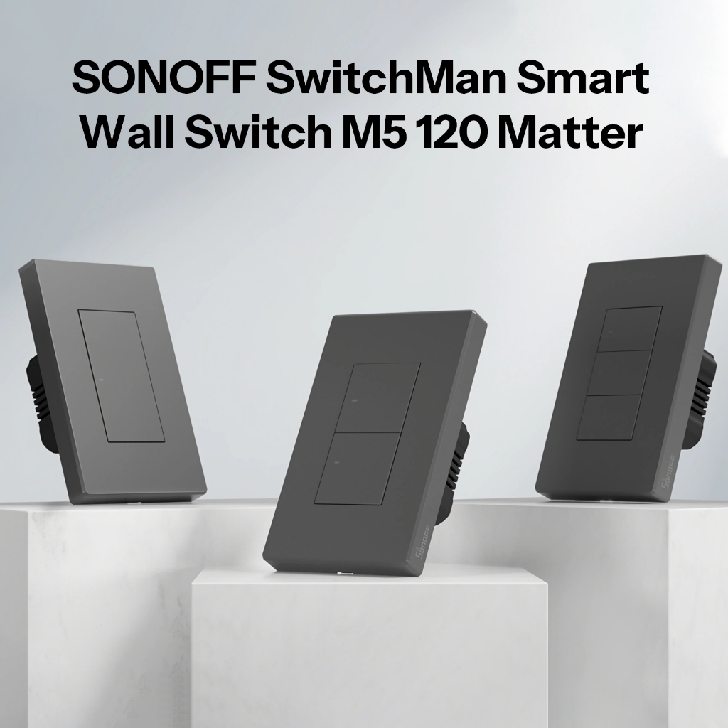 SONOFF M5 120 Matter M5 Matter ความเข้ากันได้ SwitchMan สมาร์ทสวิตช์ผนัง Mechanical ปุ่มท้องถิ่น APP ควบคุม LED ตัวบ่งชี้ปรับผ่าน eWeLink Alexa Apple Home Google Home