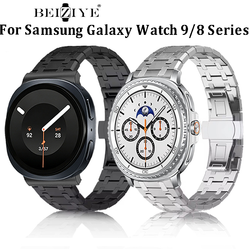 สายสแตนเลสสําหรับ Samsung Galaxy Watch 9 8 40 มม.44 มม.8 คลาสสิก 46 มม.หรูหราสายโลหะสําหรับ Galaxy Watch Ultra 2/2025 สร้อยข้อมือ