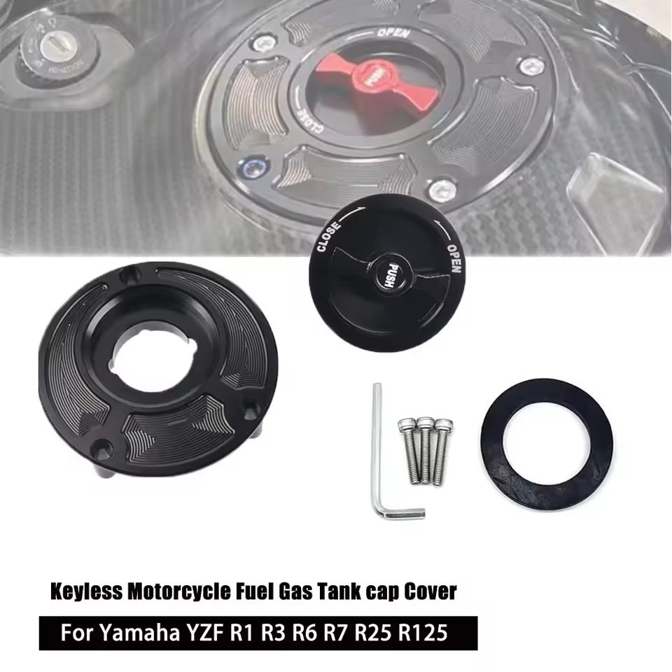 สําหรับYamaha YZF R1 R3 R6 R7 R15 R25 R125 2010-2023 2022 Keylessรถจักรยานยนต์ถังน้ํามันเชื้อเพลิงฝา