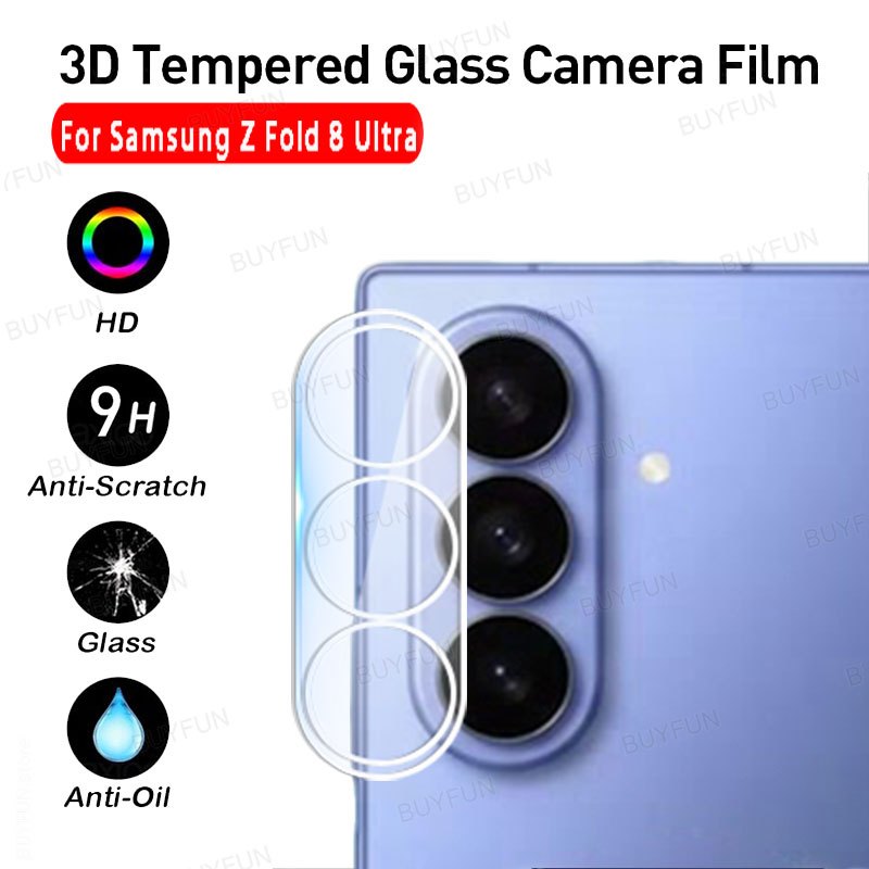3D กล้องฟิล์มป้องกันกระจกสําหรับ Samsung Galaxy Z พับ 8 Ultra 5G 8.0 "SM-F976B/DS F976U1 zFold8 Ultr