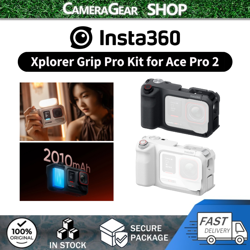 Insta360 สีดํา/สีขาว Xplorer Grip Pro Kit สําหรับ Insta360 Ace Pro 2 Action กล้อง Slate
