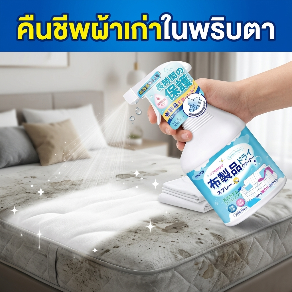 น้ํายาทําความสะอาดผ้า 500ml ขจัดคราบฝังแน่น ฆ่าเชื้อ ดับกลิ่น โซฟา พรม เบาะผ้า ไม่ระคายมือ