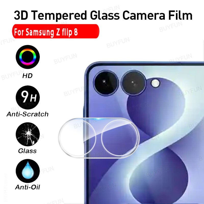 3D กล้องฟิล์มป้องกันกระจกสําหรับ Samsung Galaxy Z Flip 8 5G 6.9 "SM-F776B/DS F776U F776U zflip flip8