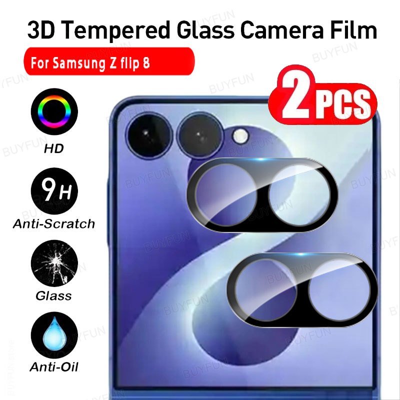 SAMSUNG 1-3PCS 3Dกล้องเลนส์Protectorกลับกล้องกระจกนิรภัยเลนส์ฟิล์มสําหรับSamsung Galaxy Z Flip 8 5G 