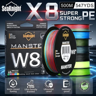 Seaknight W8 II 8 Strands สายตกปลาถักน้ําเค็ม 500M Long Casting Multifilament PE ลวดลอยทะเลสายตกปลา 7 สี 15-100LB