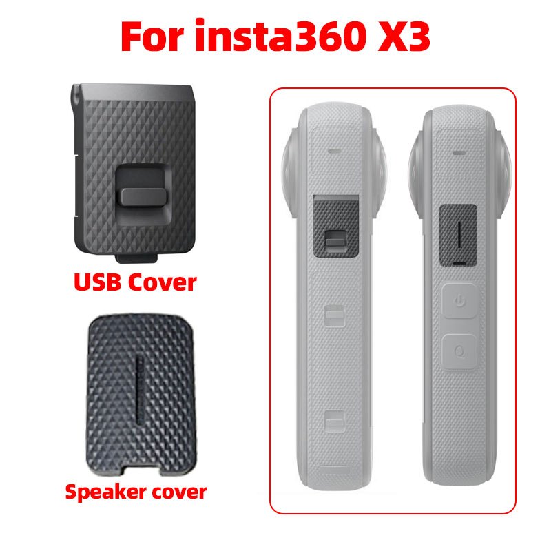 ฝาครอบ USB สำหรับพอร์ตชาร์จกล้องพาโนรามา Insta360 X3 ฝาครอบซิลิโคนป้องกันฝุ่นด้านข้าง อุปกรณ์เสริมกล้องแอ็คชั่น One X3 side cover
