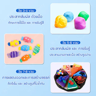 ดินเบา 100/500กรัม สีสด ปั้นง่าย ไม่ติดมือ ผสมสีได้ เนื้อนุ่ม งานประดิษฐ์ ดัดรูปทรงได้ ของเล่นเด็ก