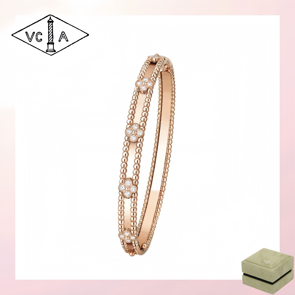 VCA Luxury Casual Jewelry Accessories (รวมกล่องบรรจุภัณฑ์) - High-qlity Luxury Perlée sweet clovers 