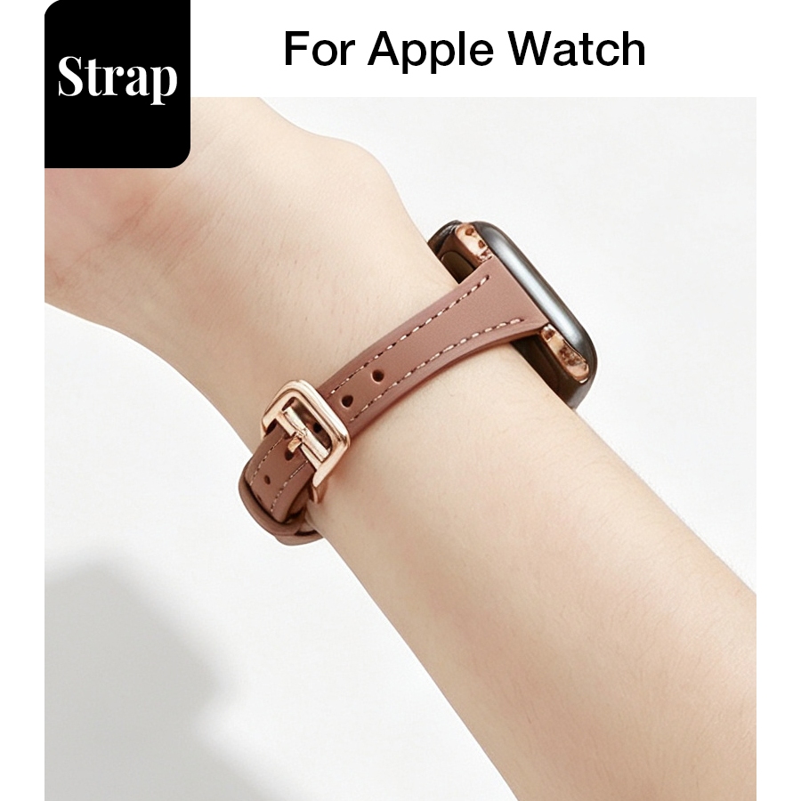 สุภาพสตรี ULTRA-Fine เอวหนังนุ่มสาย All-Match เหมาะสําหรับ Apple Watch S11 SE3 Ultra3 S10 S9 S8 SE S7 S6 Ultra 49 มม.46 มม.42 มม.40 มม.44 มม.41 มม.45 มม.สายรัดข้อมือ