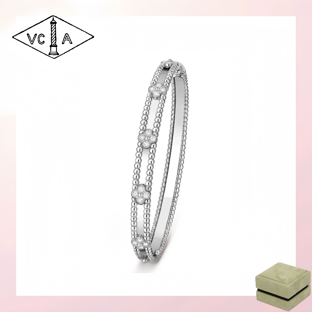 VCA Luxury Casual Jewelry Accessories (รวมกล่องบรรจุภัณฑ์) - High-qlity Luxury Perlée sweet clovers 