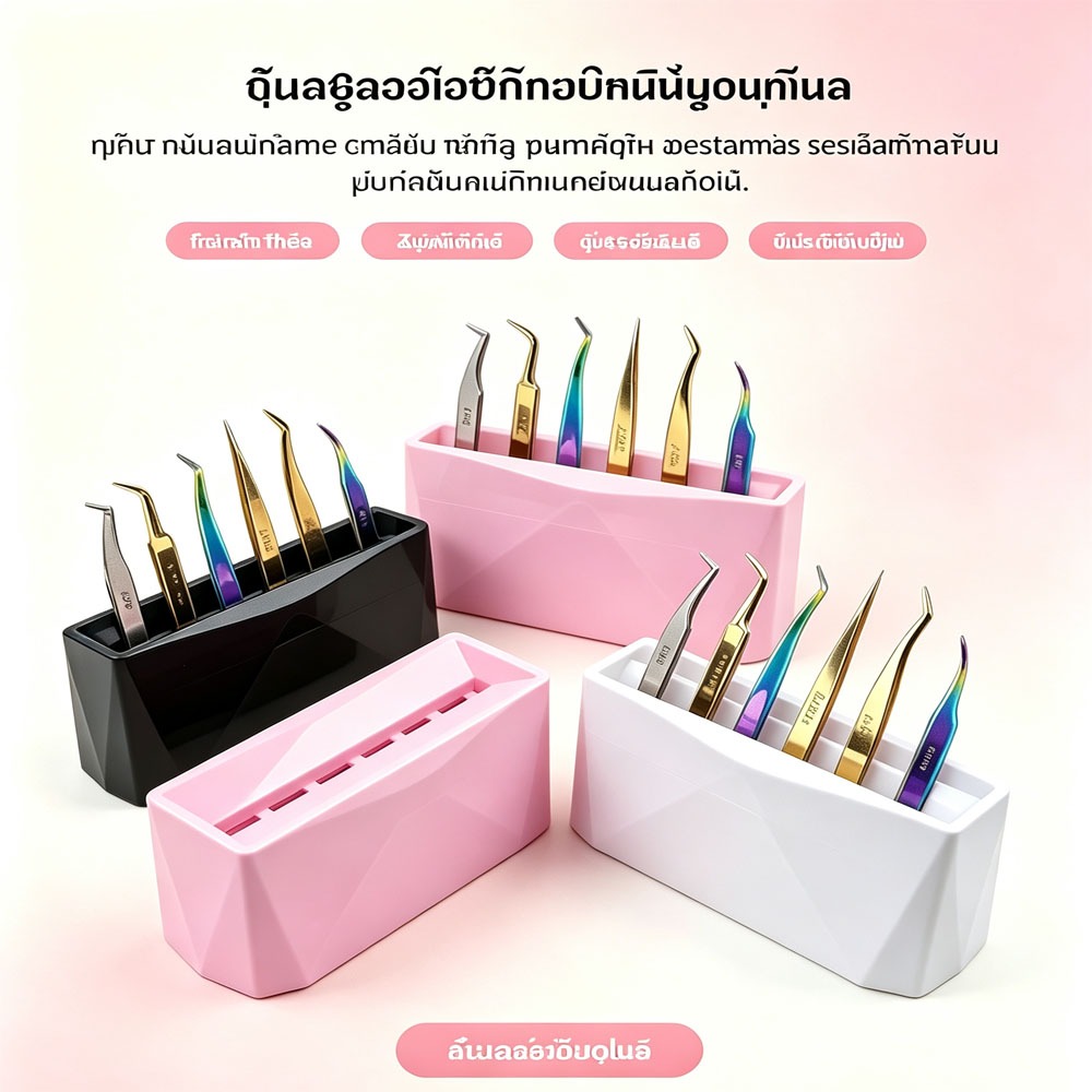 แหนบอะคริลิค 6 หลุม สําหรับจัดเก็บขนตาปลอม